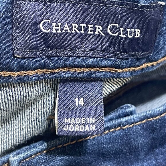 Charter Club Jeans Lexington Straight Medium Wash Size 14 Stretch - Picture 3 of 6